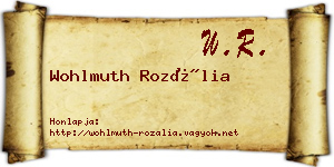 Wohlmuth Rozália névjegykártya