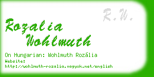 rozalia wohlmuth business card
