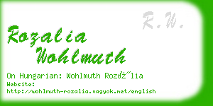 rozalia wohlmuth business card